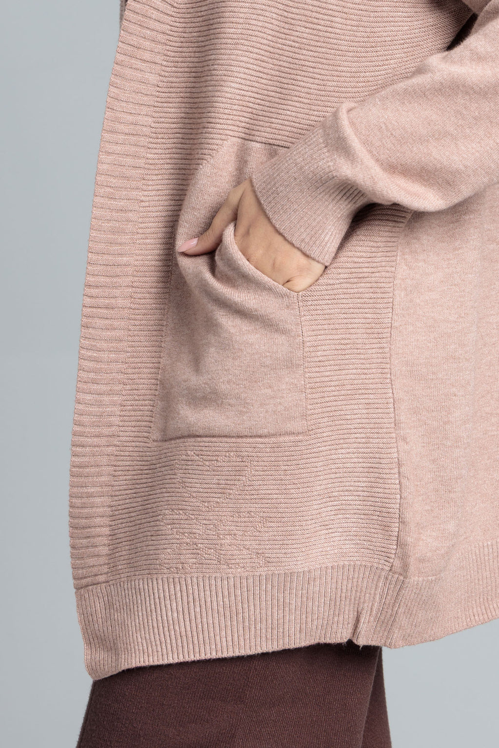 Women’s Acrylic Wool Cardigan - Reddish Pink