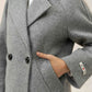 Women Long Wool Coat - Gray