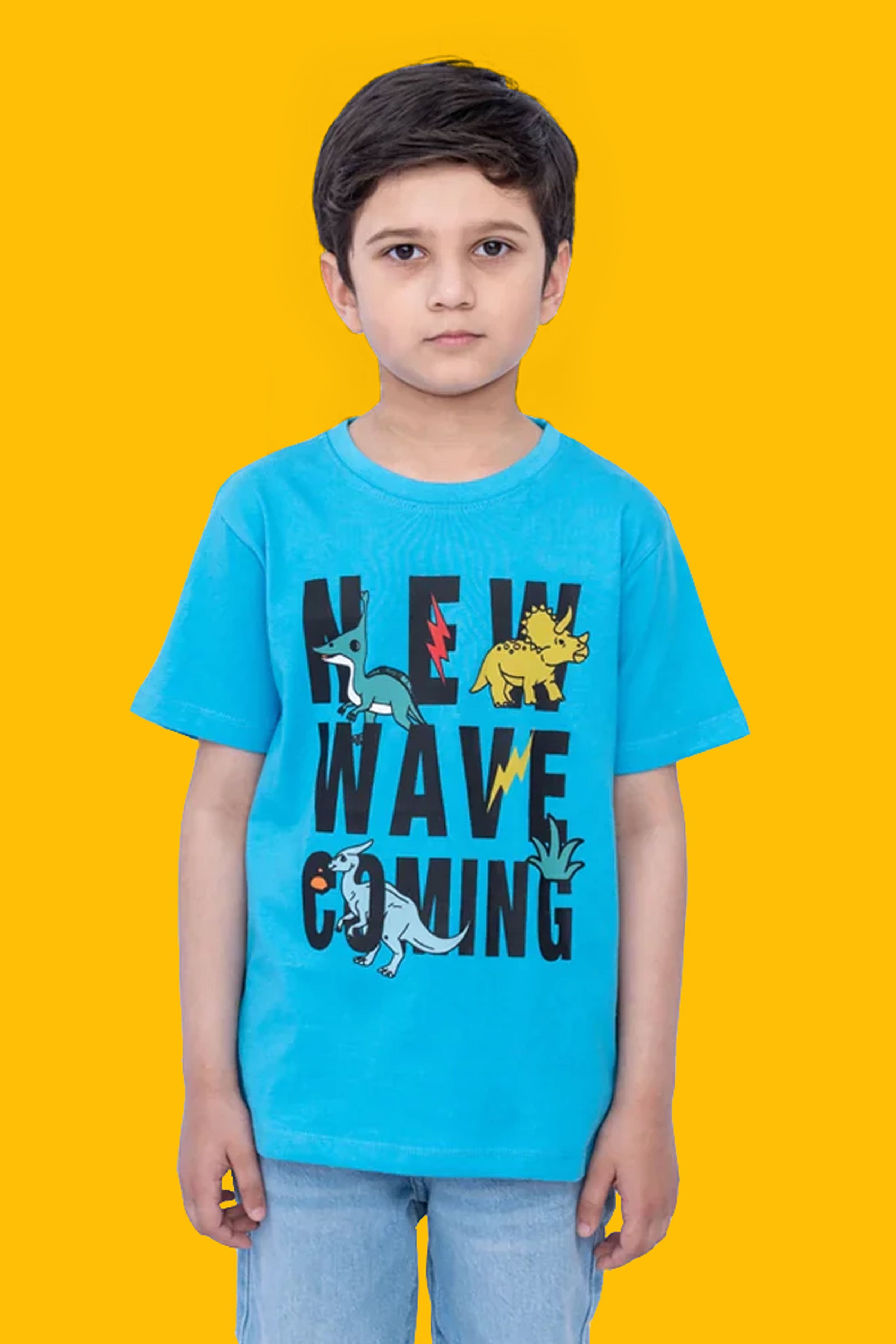 Kids Graphic T-Shirt – Cyan Blue