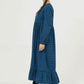 Women Checkered Long Dress - Imperial Blue
