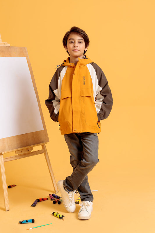 Junior Boys’ Wind Breaker Jacket – Harvest Gold