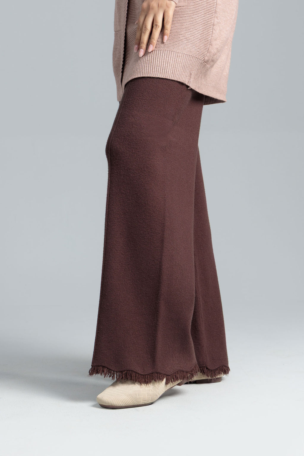 Women’s Wool Knit Trousers - Chocolate Malt