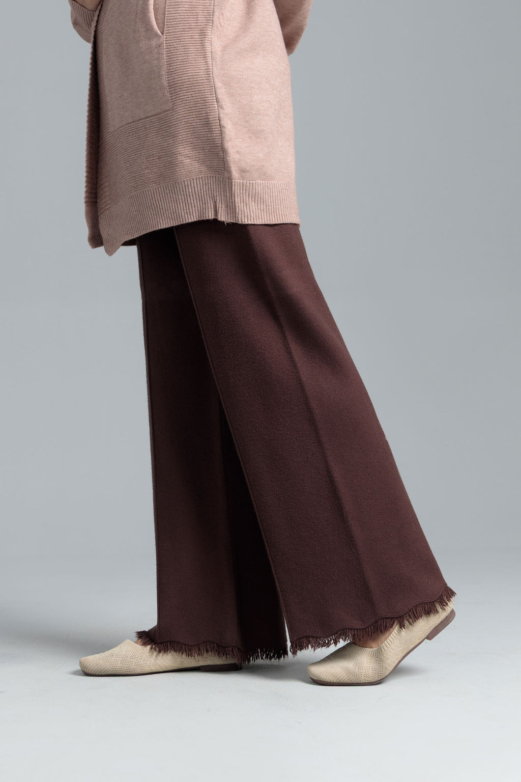 Women’s Wool Knit Trousers - Chocolate Malt