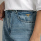 Women Skater Fit Cargo Denim Jeans - Ice Blue