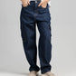 Women Loose Fit Cargo Denim Jeans - Indigo
