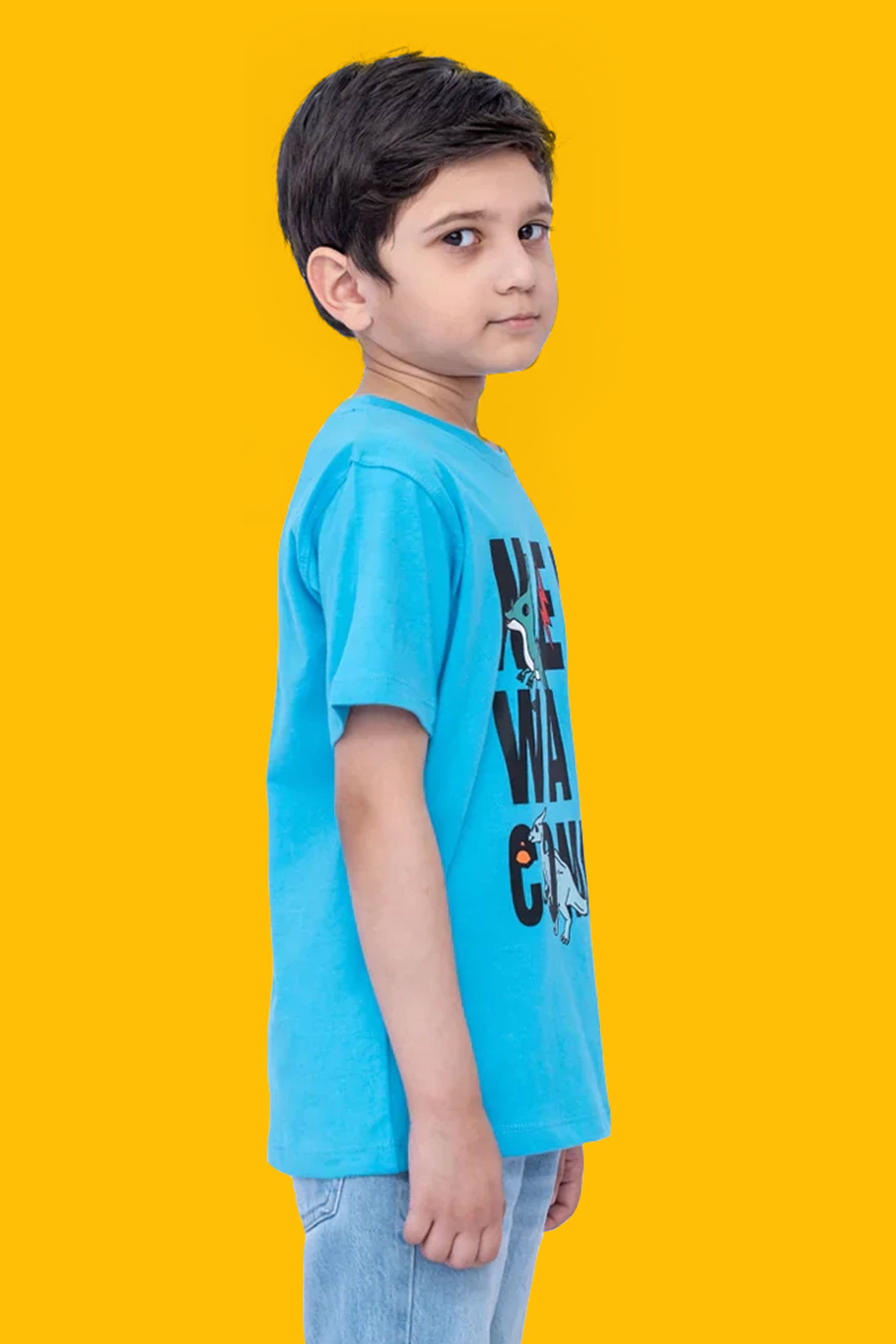 Kids Graphic T-Shirt – Cyan Blue