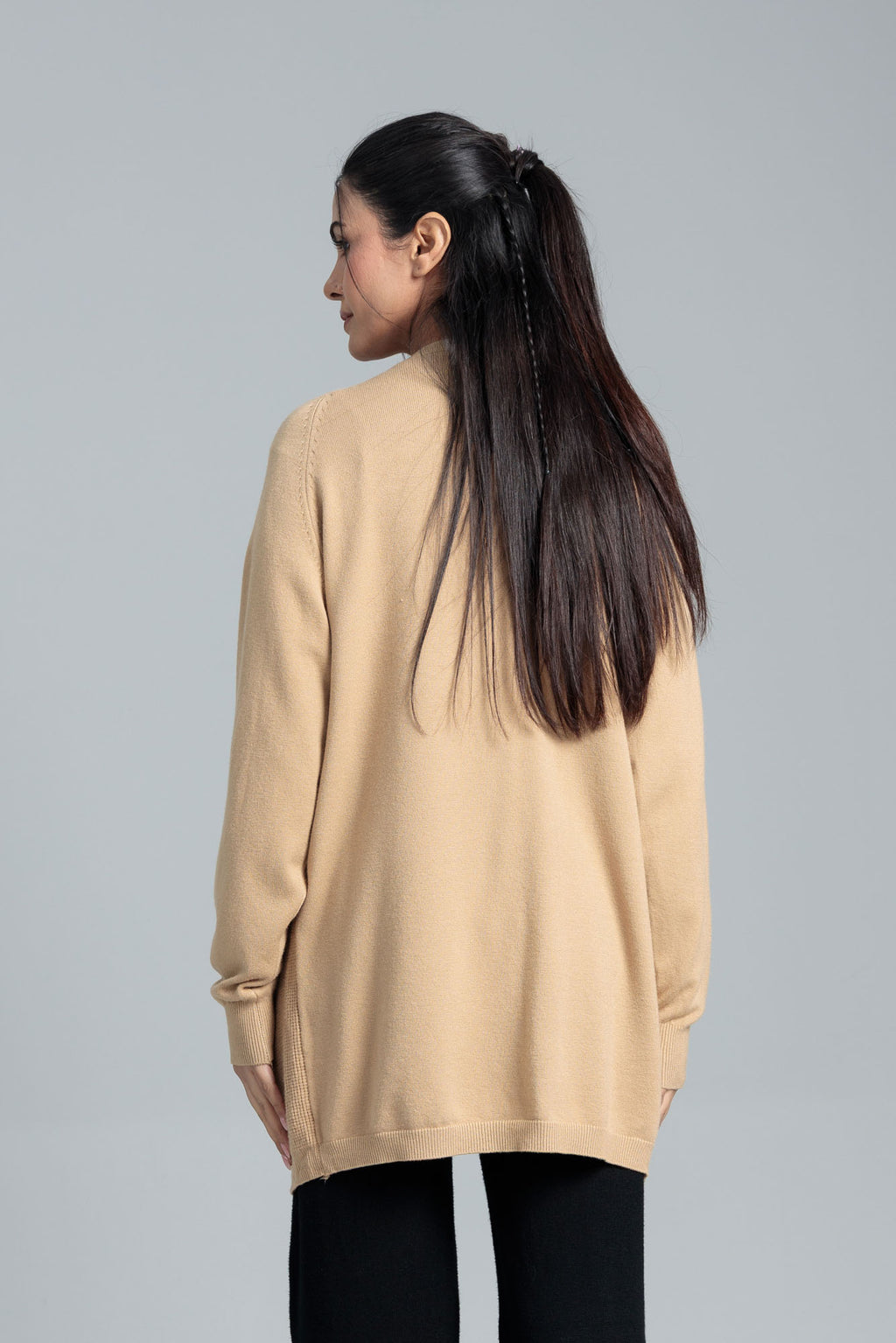 Women’s Acrylic Wool Cardigan - Wheat