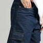 Women Loose Fit Cargo Denim Jeans - Indigo