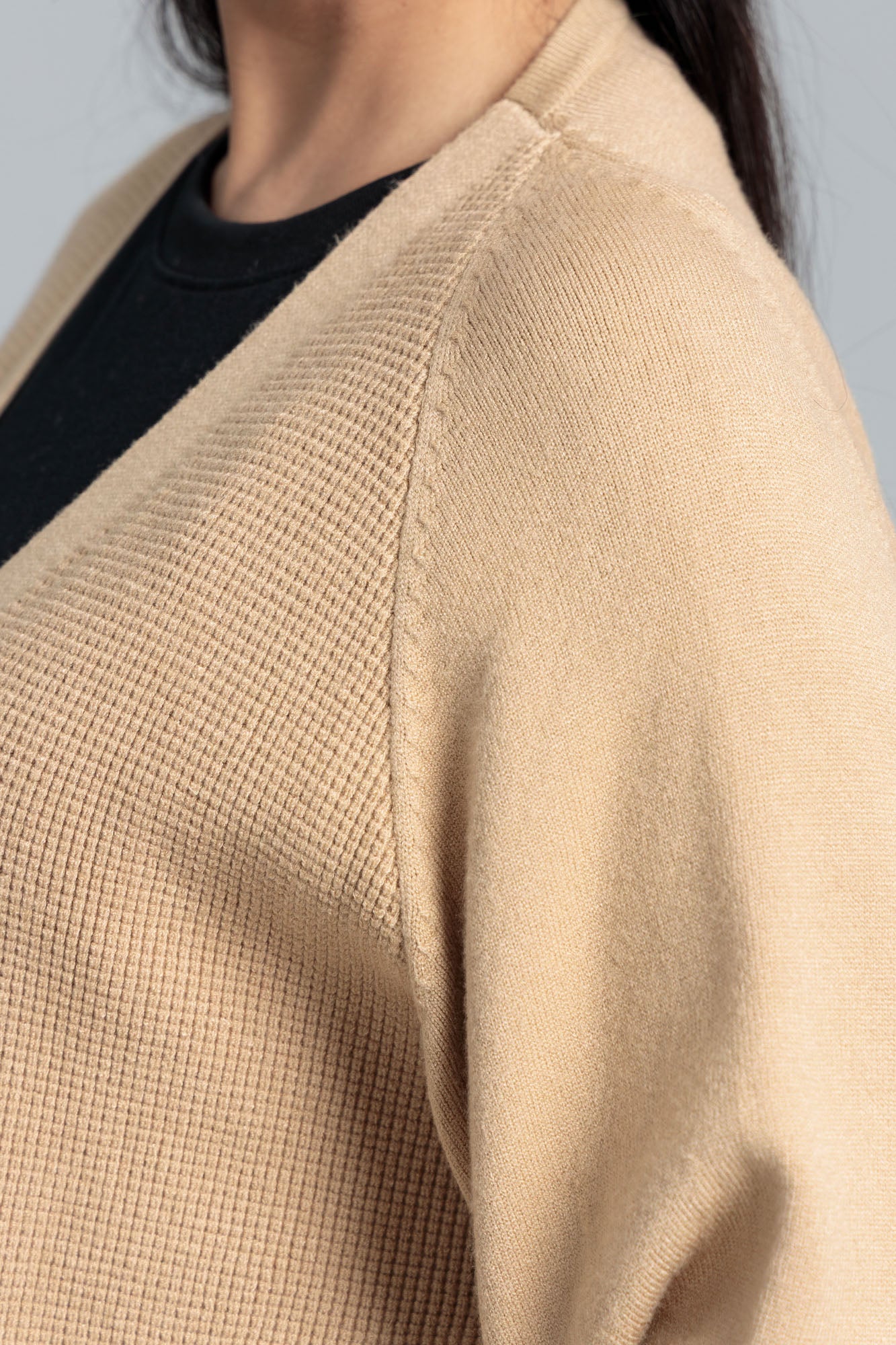 Women’s Acrylic Wool Cardigan - Wheat