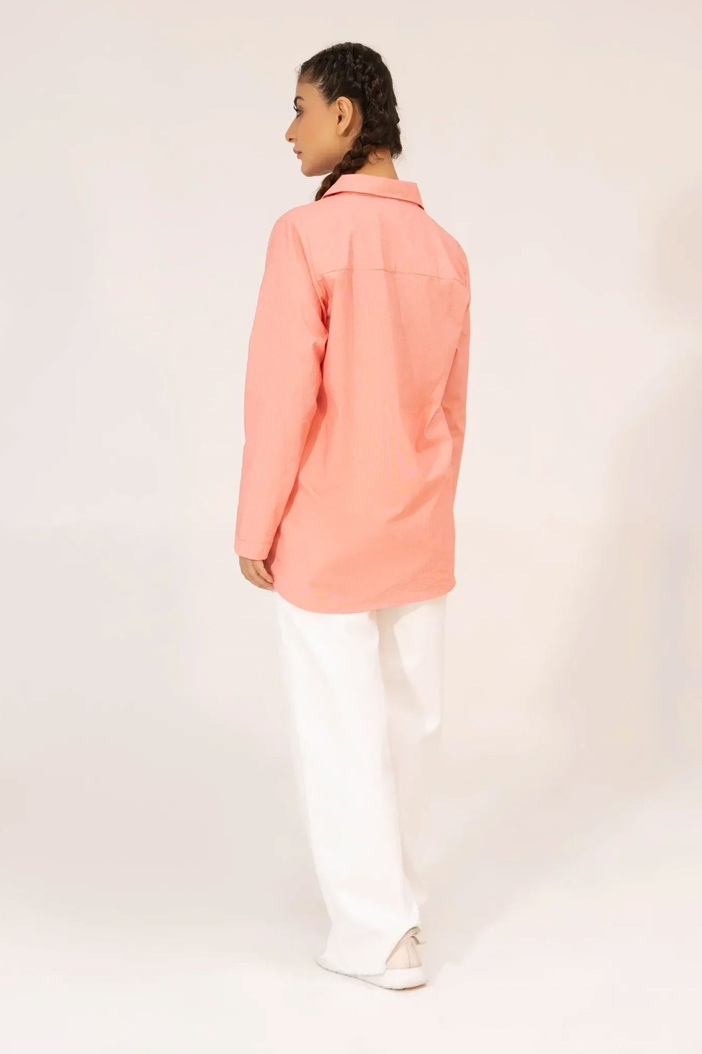 Women Printed Shirt- Red/White