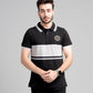 Men's Yarn Dyed Pique Polo Shirt - Jet Black & Quiet Grey