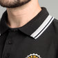 Men's Yarn Dyed Pique Polo Shirt - Jet Black & Quiet Grey