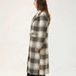 Women Long Wool Tweed Coat - Checkered - Harwage