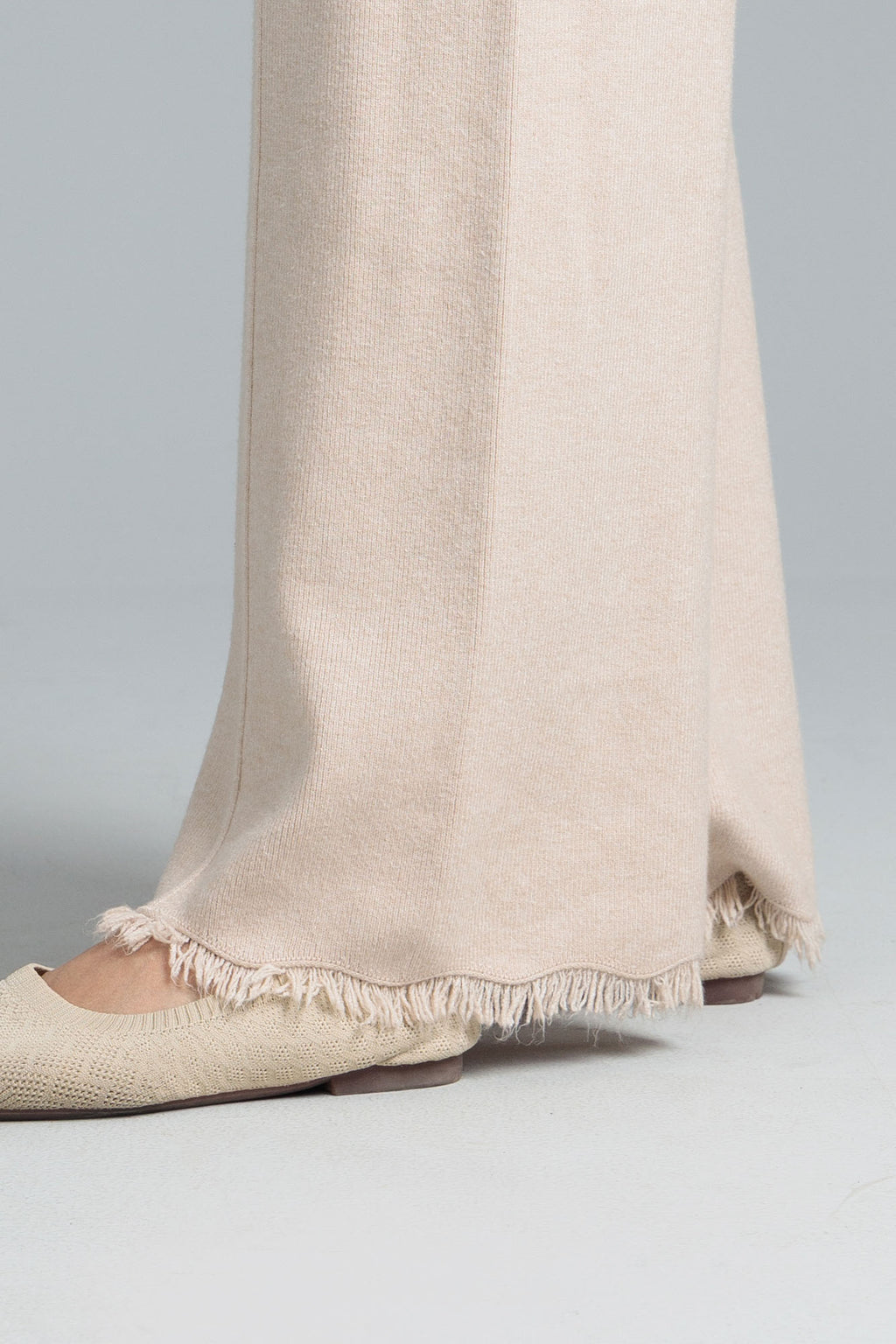 Women’s Wool Knit Trousers - Sea Pearl