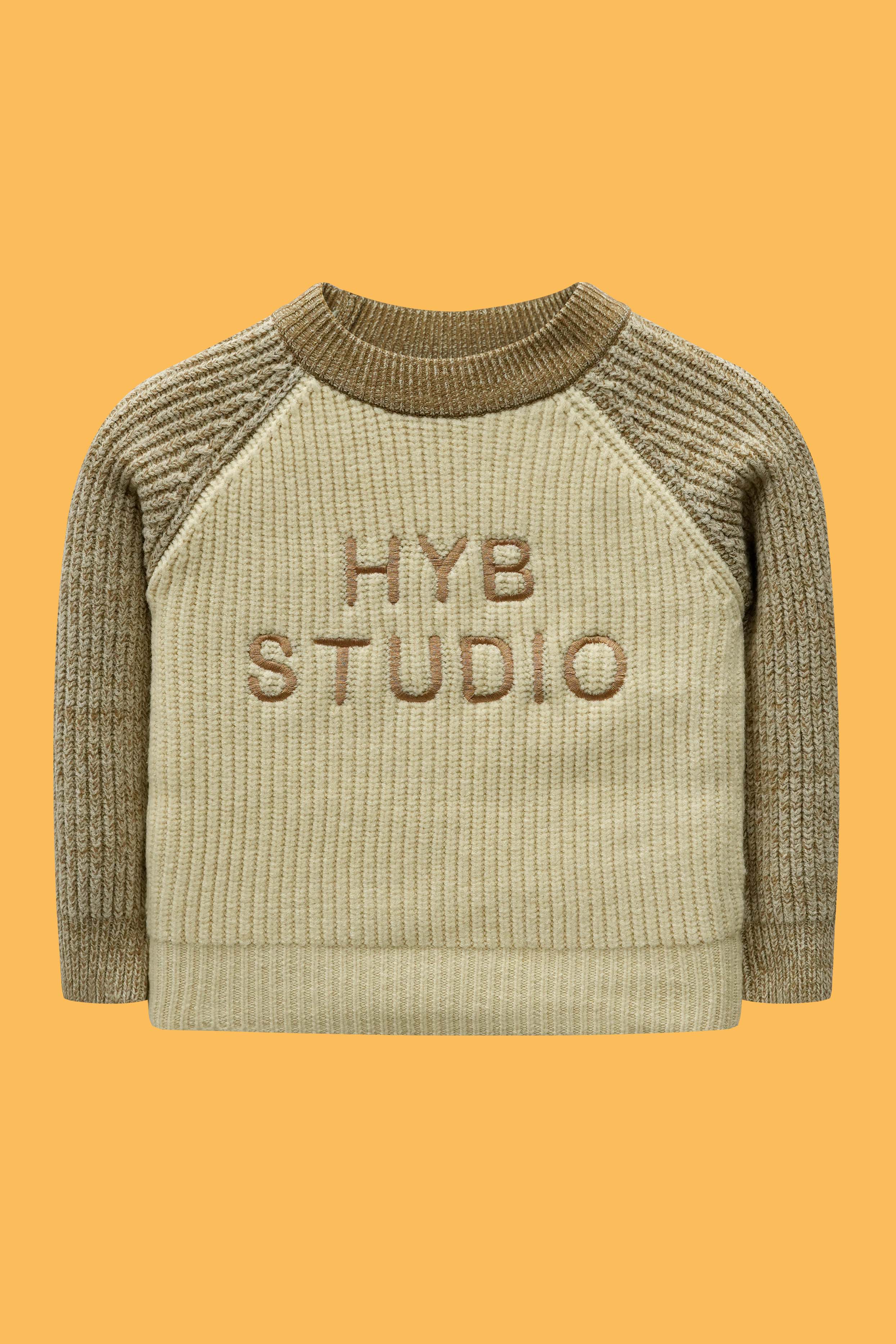 Little Boys’ R-Neck Wool Cardigan - Honey