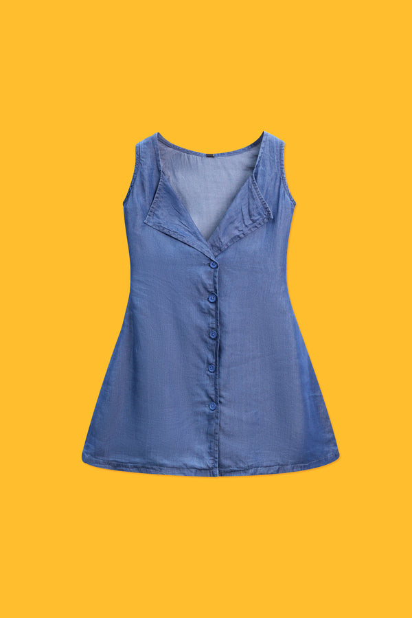 Little girls  Frock -Medium Wash