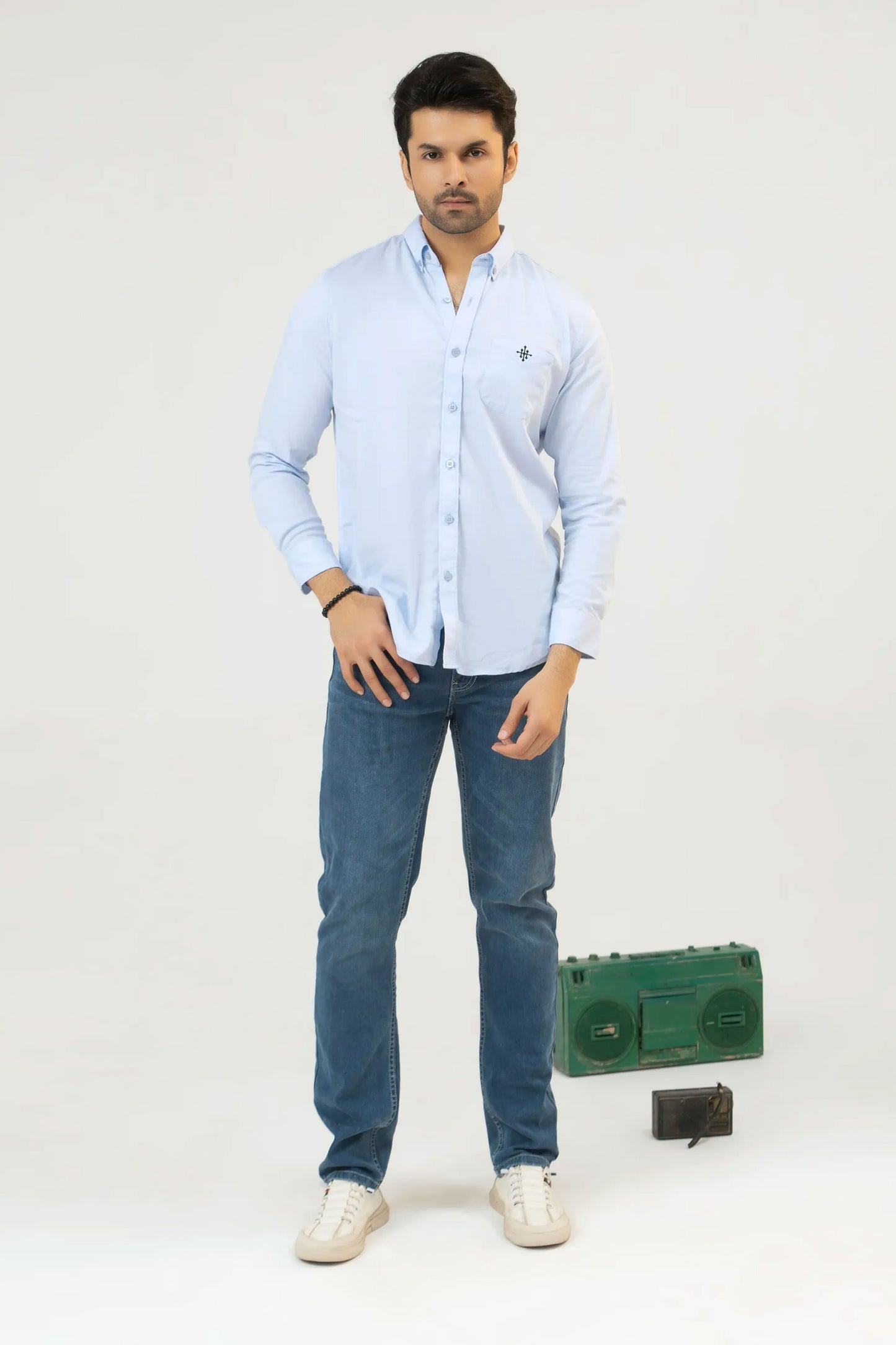 Men Casual Dress Shirt - Clear Sky