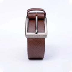 Men Basic Buckle Belt - Brown