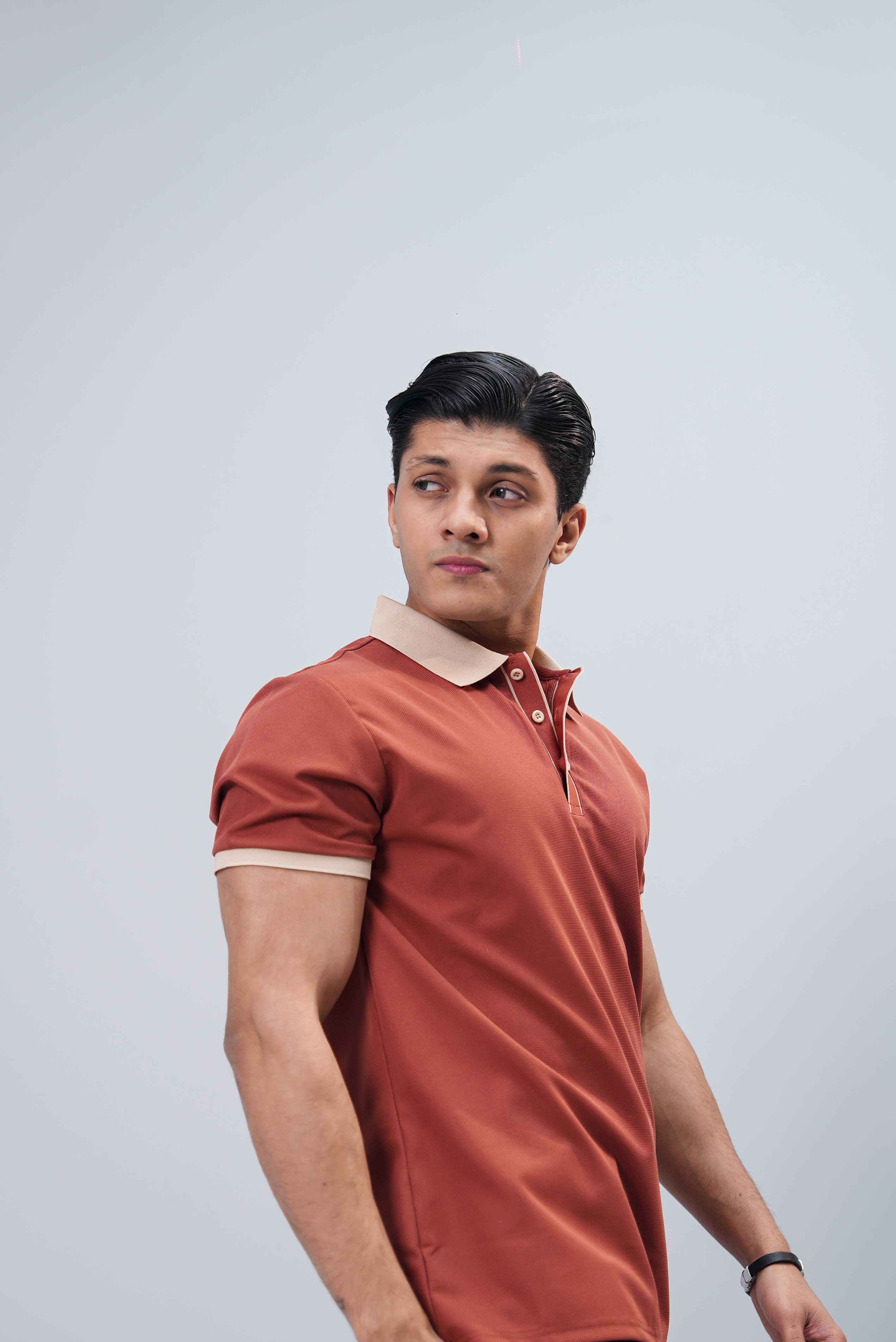 Men’s Essential Plain Polo Shirt – Rust