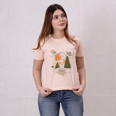 Women Printed Cropped Top - Pale Dogwood