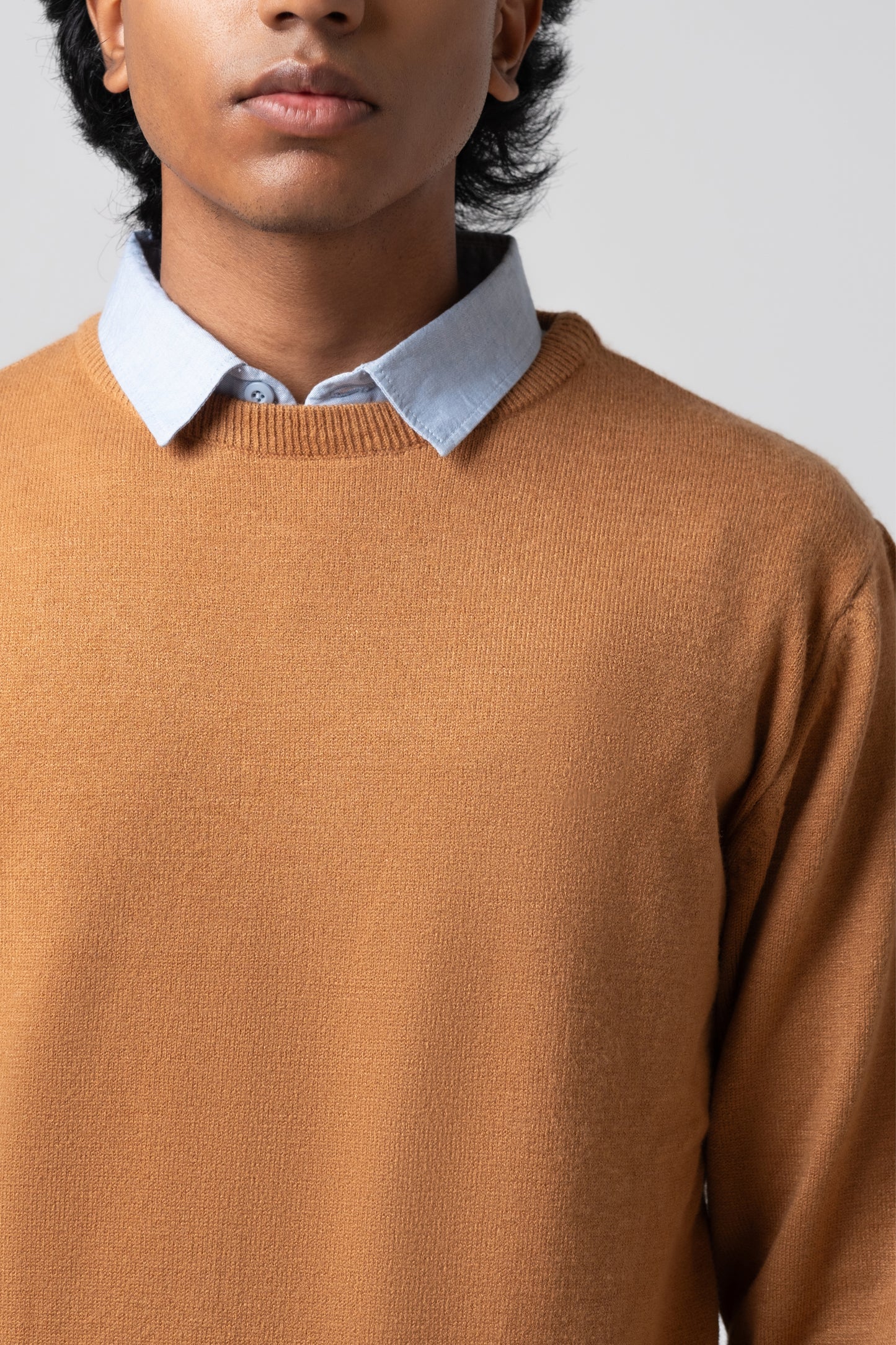 Men’s Crew Neck Sweater - Mustard