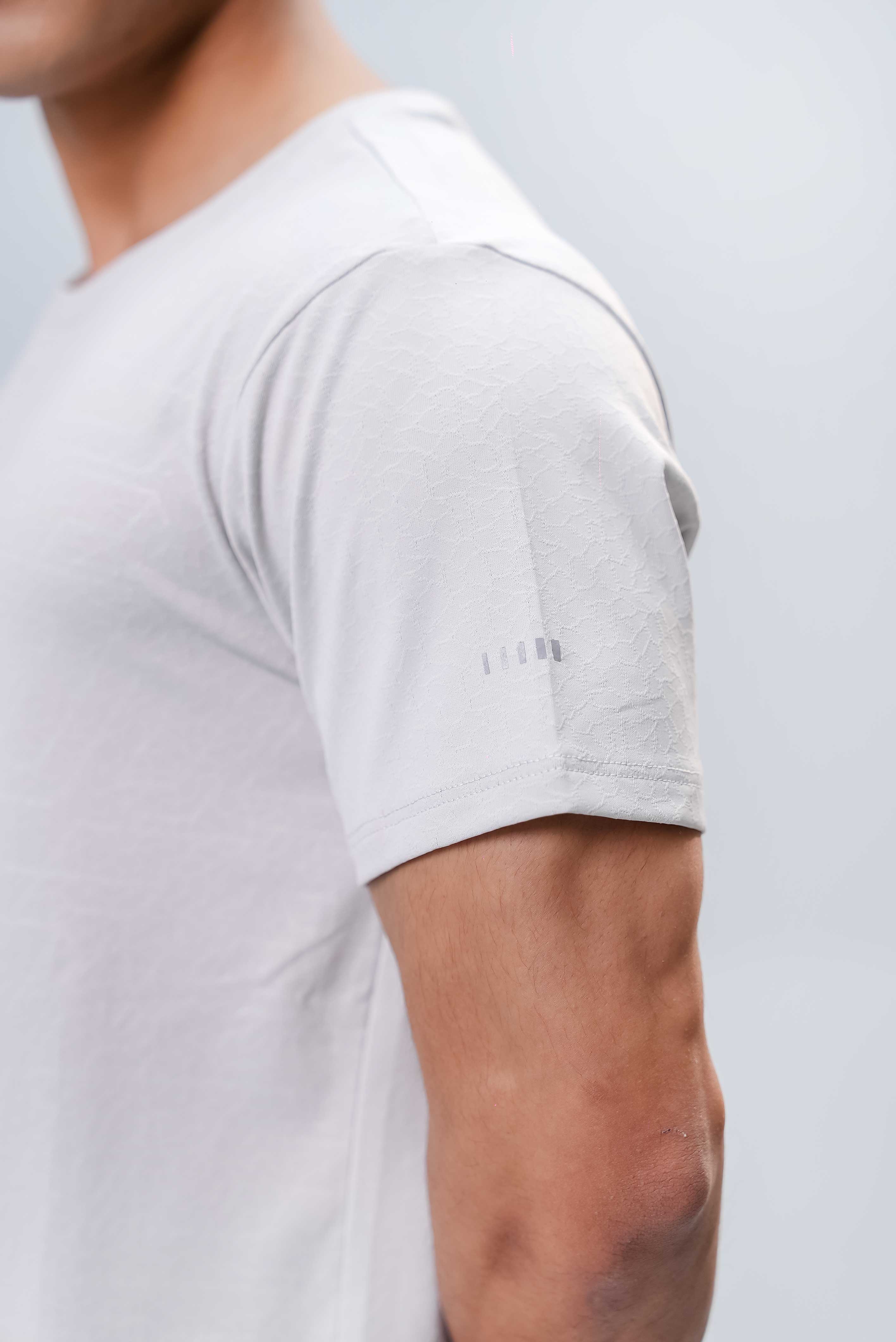 Men’s Gym Wear Top – Silver White