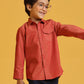 Little Boys’ Full Sleeves Casual Shirt - Coral