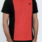 Men Cut line Polo Shirt - Red/Black