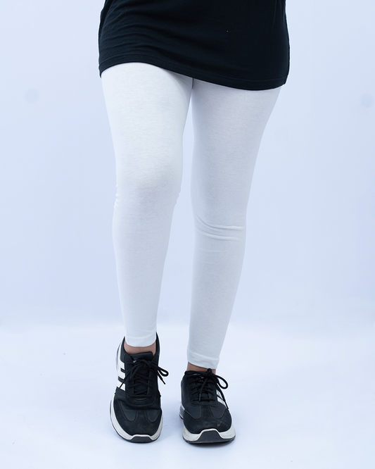 Women Plain Tights - White