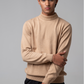 Men’s Turtle Neck Sweater - Beige