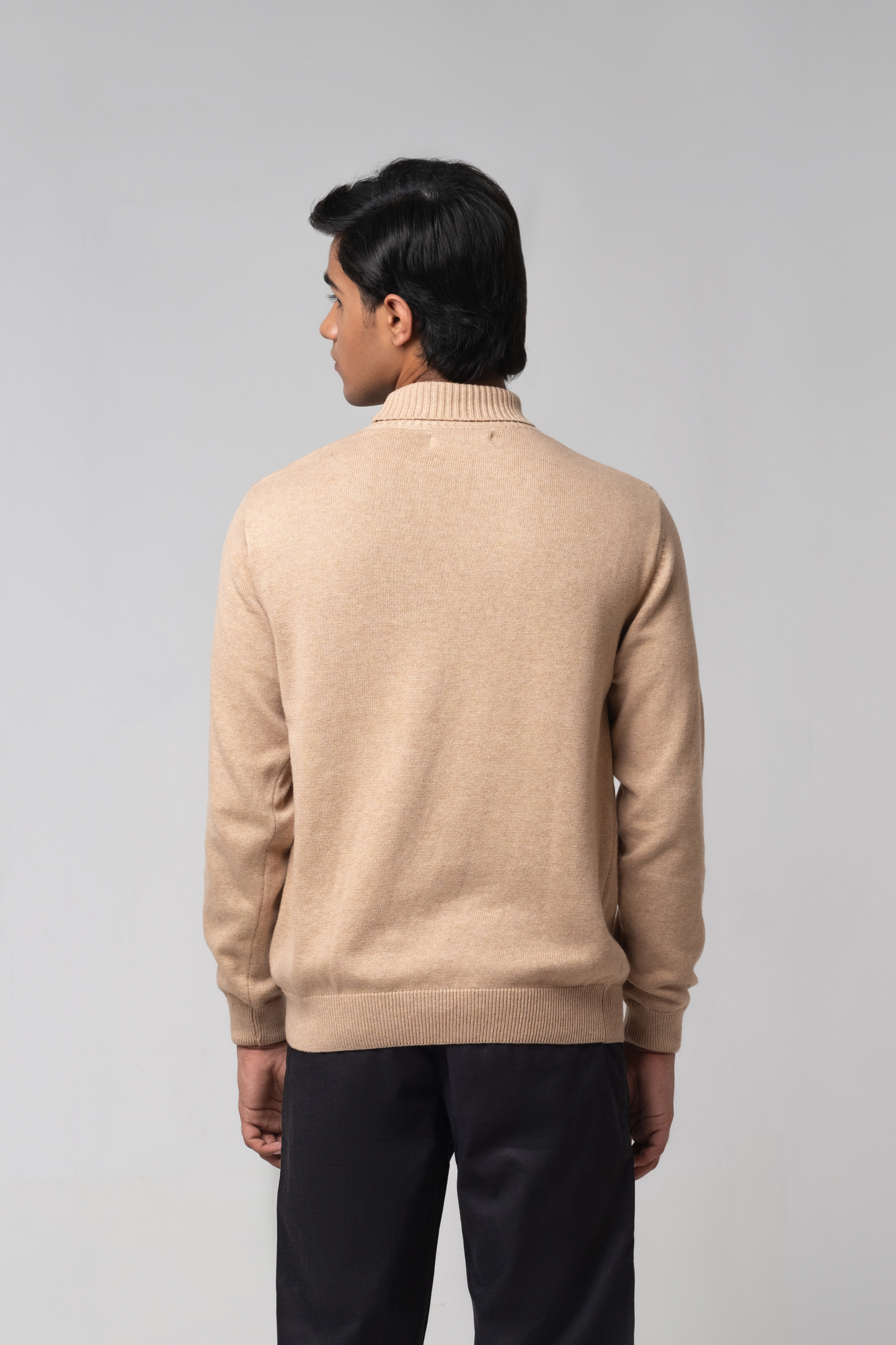 Men’s Turtle Neck Sweater - Beige