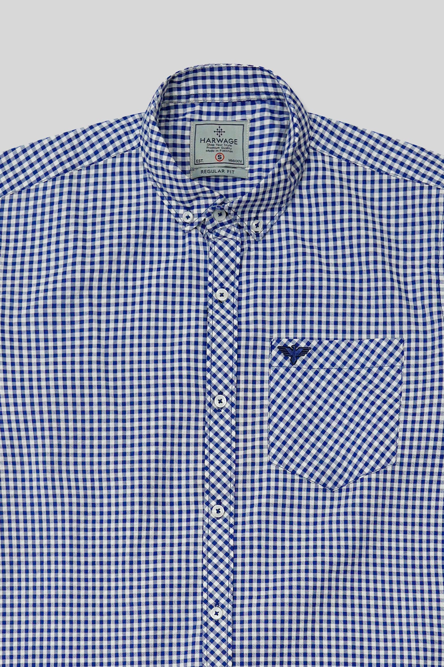 Men’s Classic Casual Shirt - Blue & White