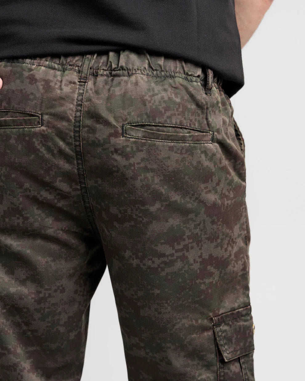 Men's Camo Stretch Denim Trousers - Green
