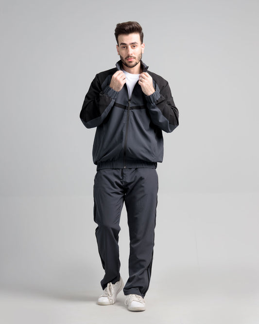 Men's Micro Stretch Active Wear Tracksuit - Charcoal
