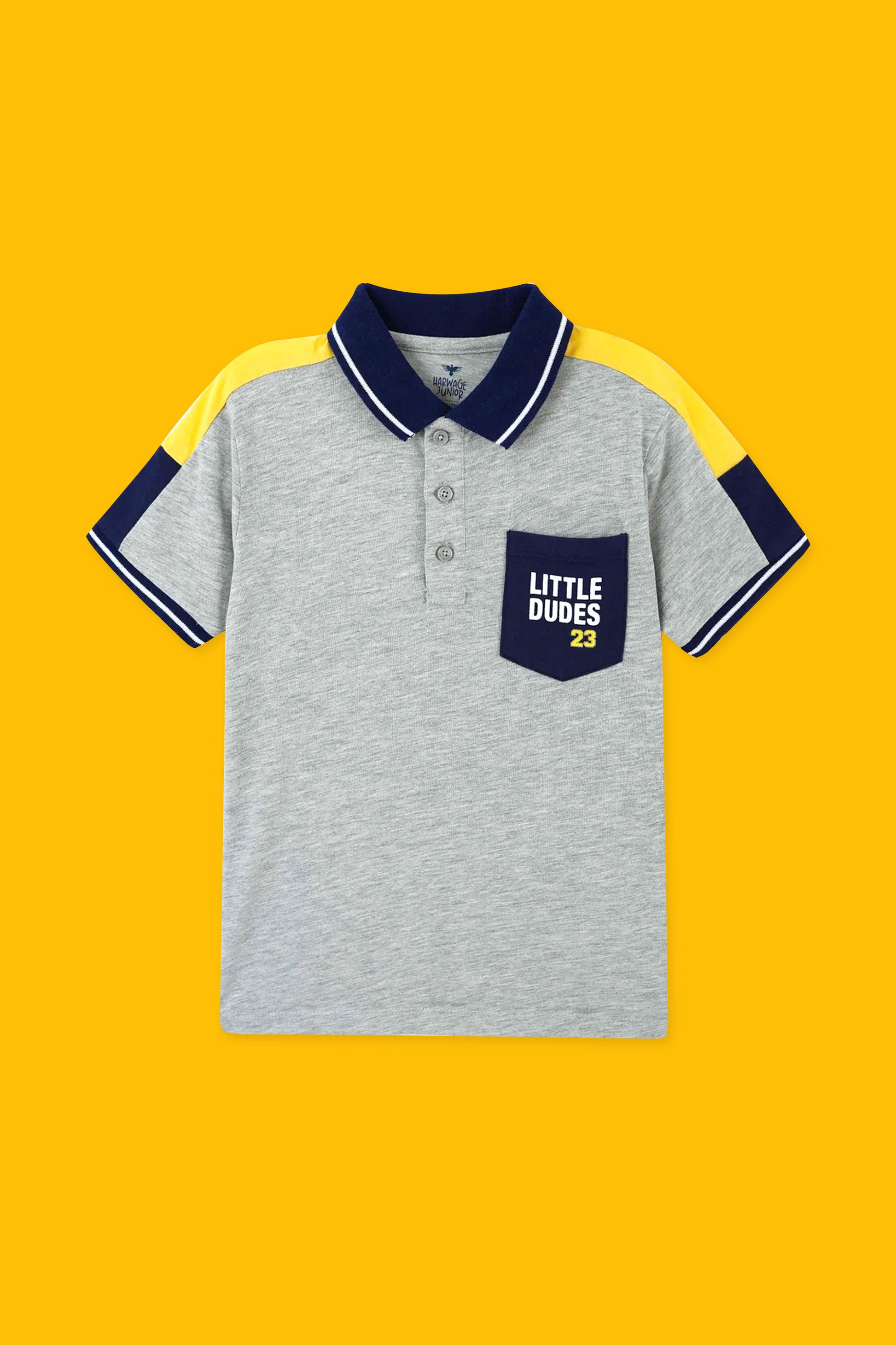 Little Boys' Jersey Polo Shirt - Haider Grey