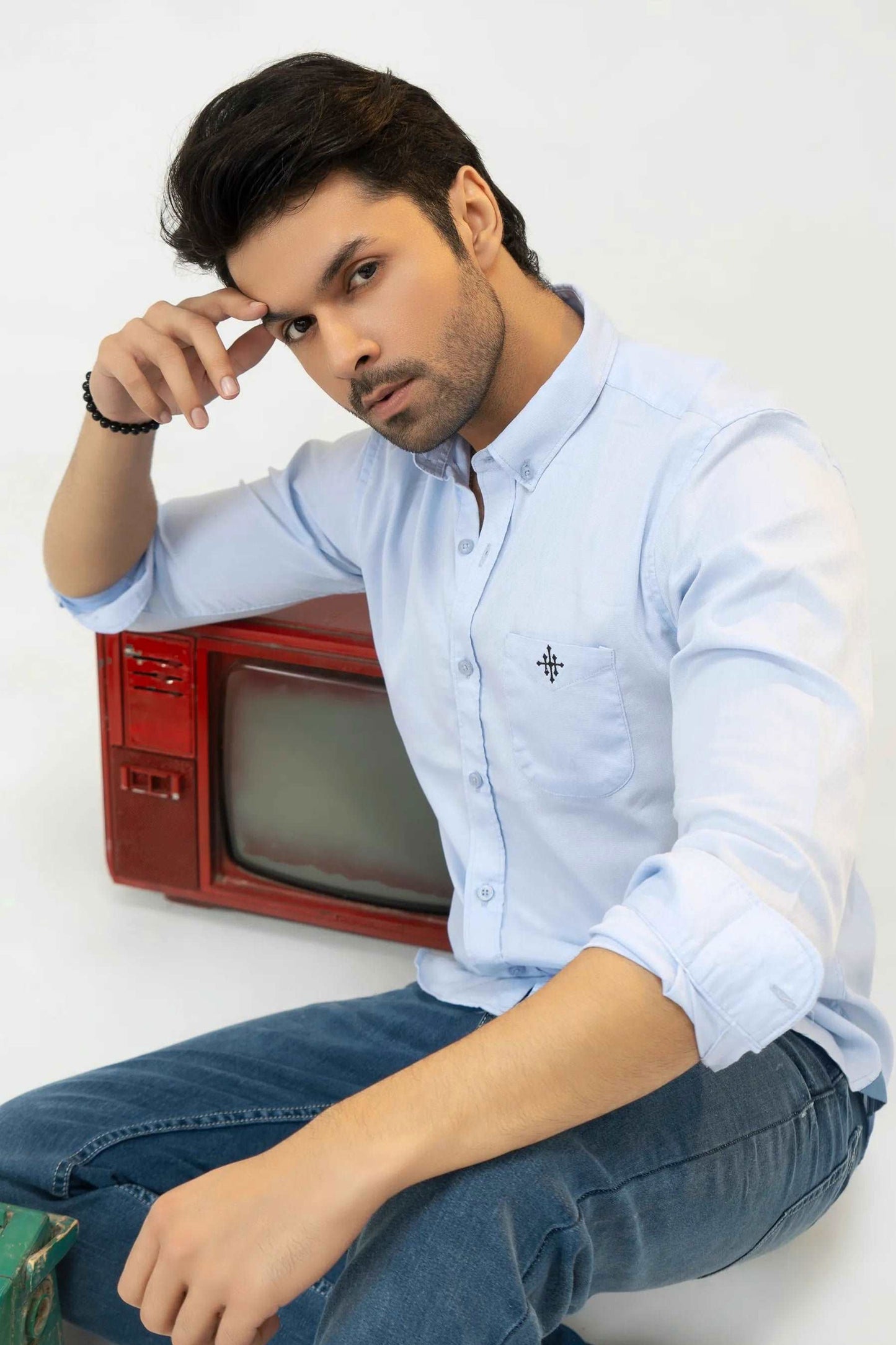 Men Casual Dress Shirt - Clear Sky