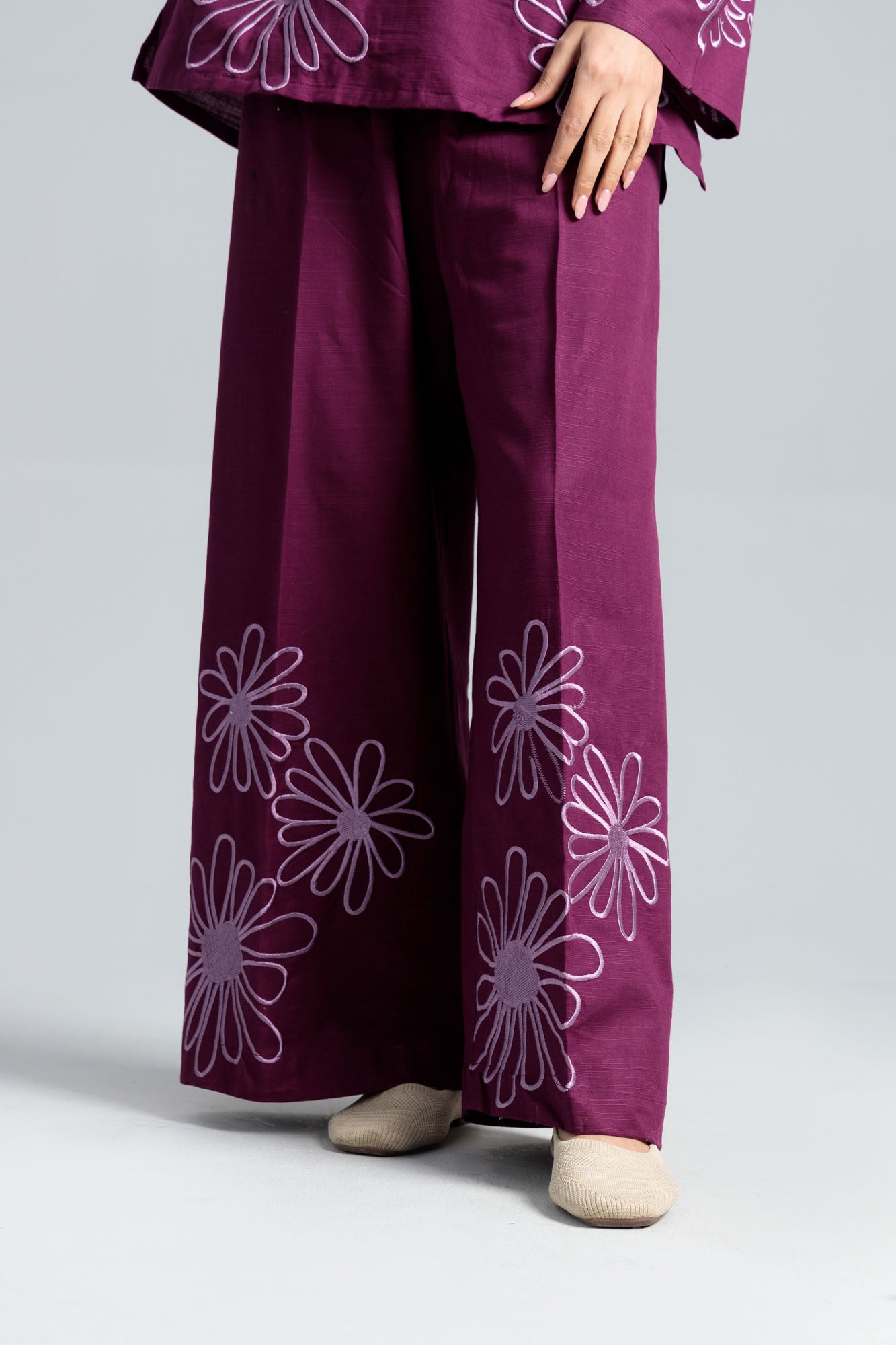 Women’s Cotton Two-Piece Set - Purple