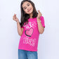 Junior Girls Printed Graphic Shirt – Vivid Pink