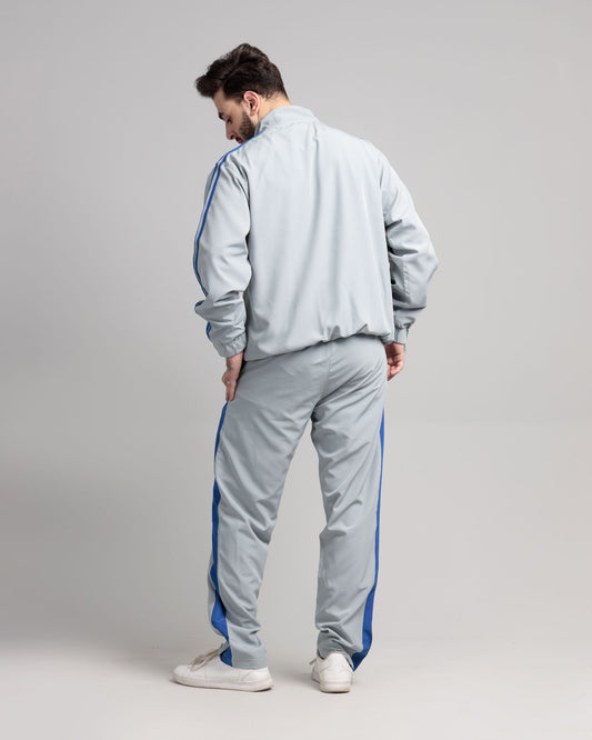 Men's Micro Stretch Active Wear Tracksuit - Silver Grey
