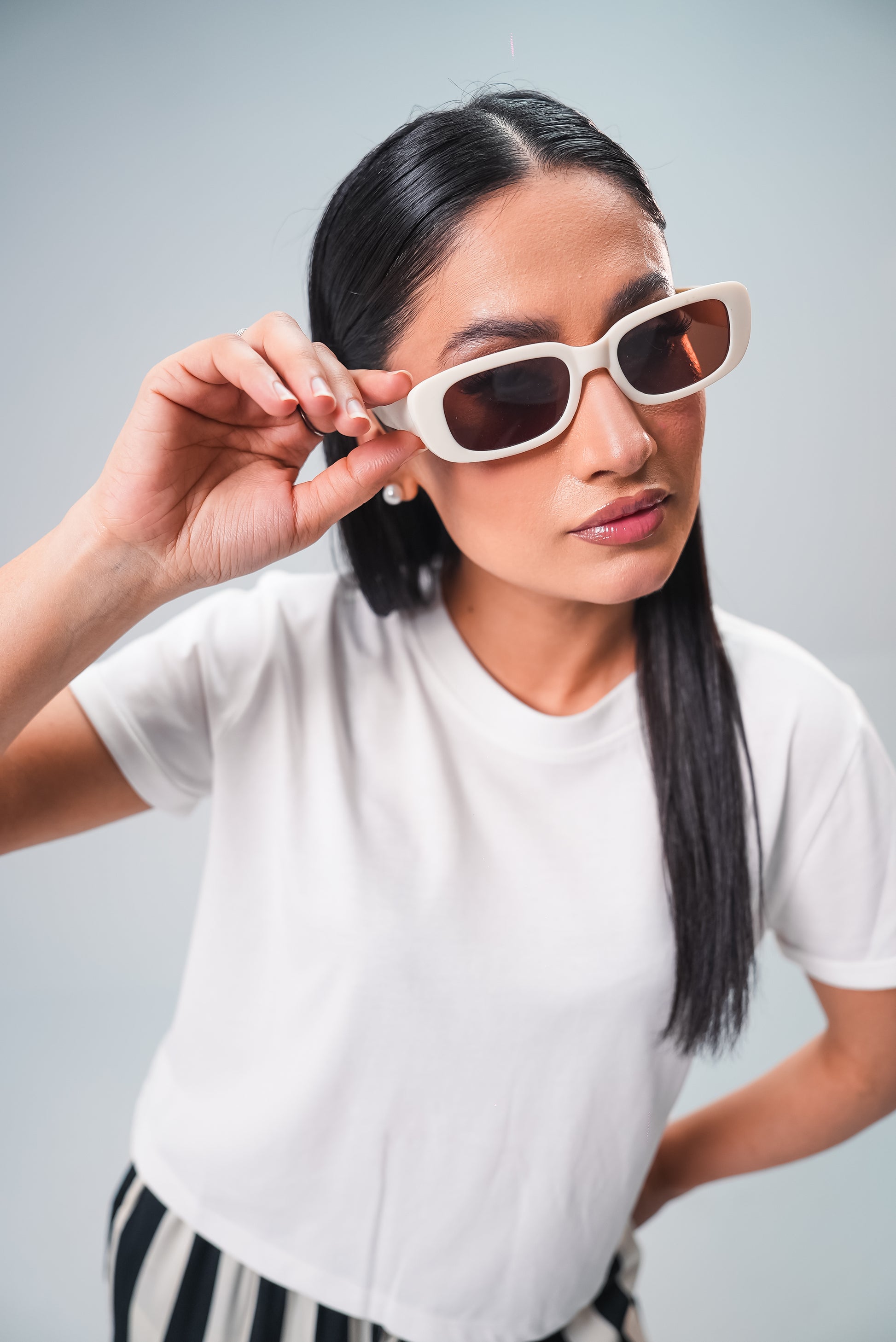 Women Plain Cropped Top - White