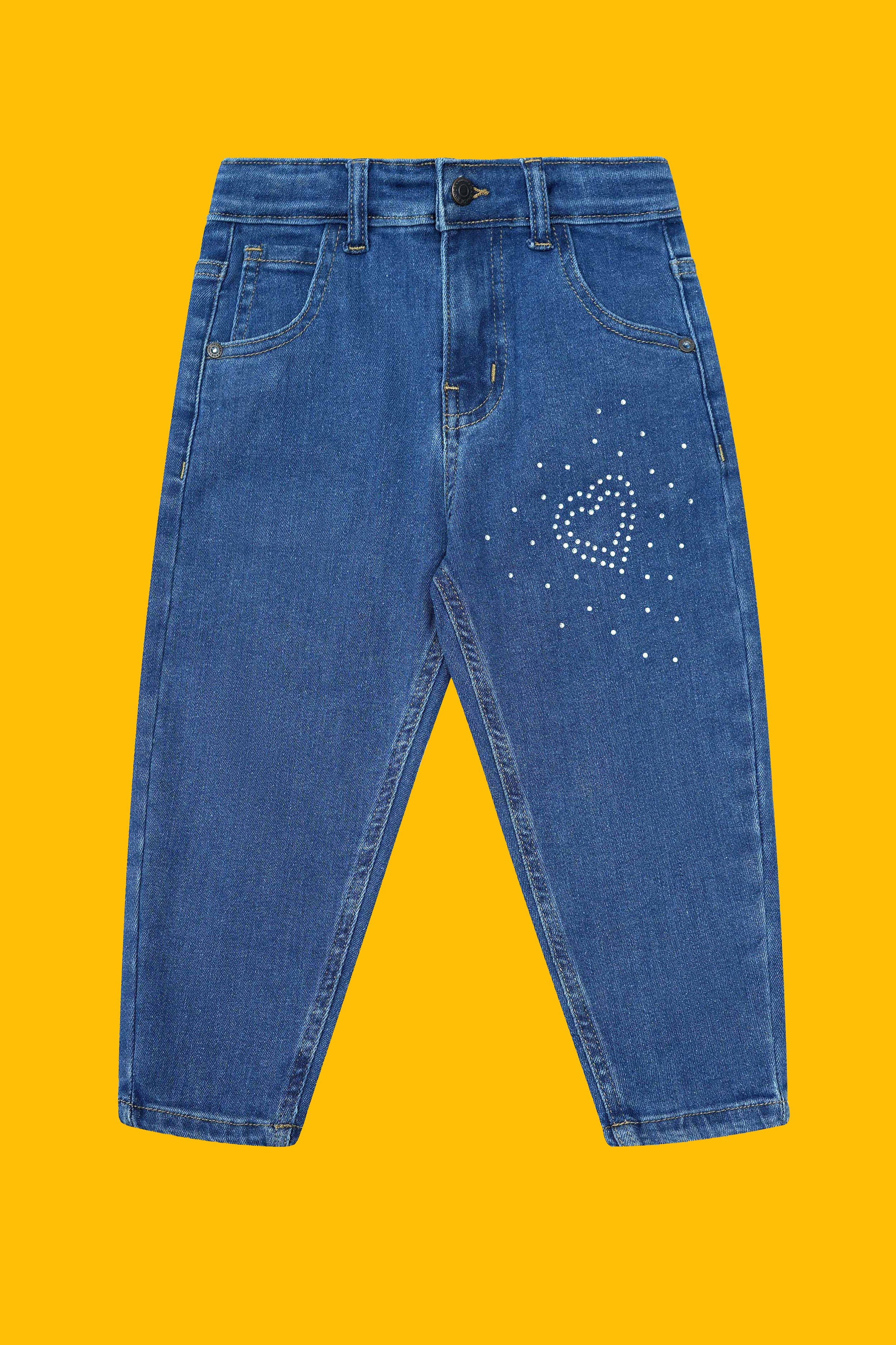 Girls Straight Fit Jeans - Dark Blue