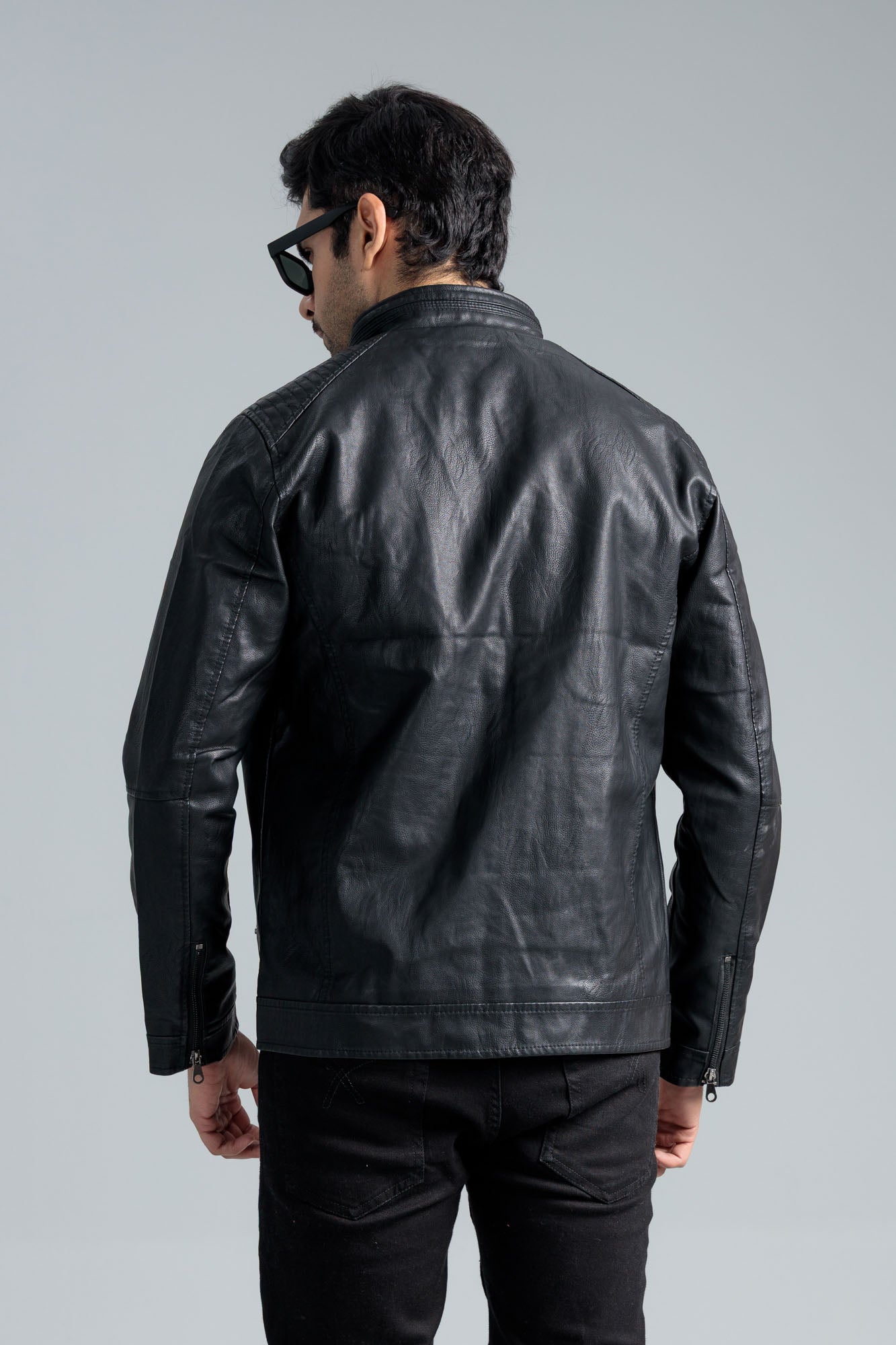 Men’s Faux Leather Jacket - Black