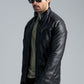 Men’s Faux Leather Jacket - Black