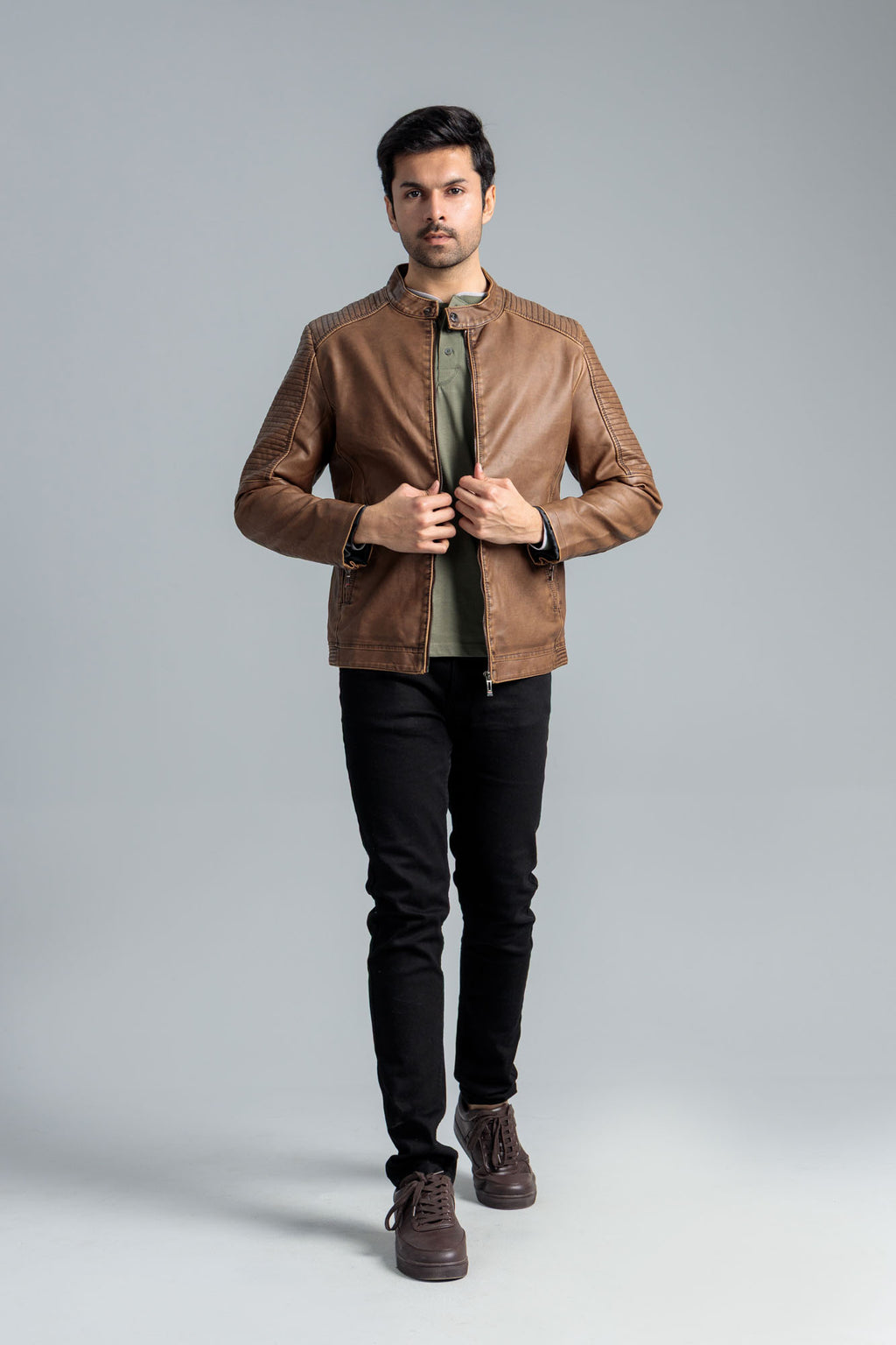 Men LEATHER Jacket - Brown Tint
