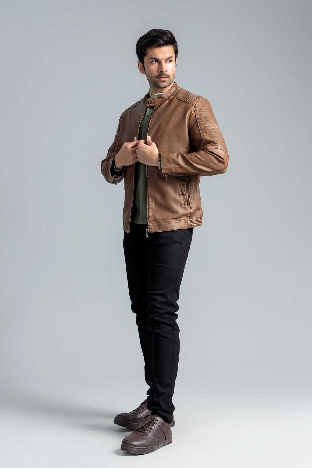 Men LEATHER Jacket - Brown Tint
