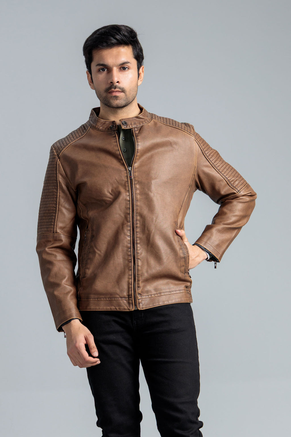 Men LEATHER Jacket - Brown Tint