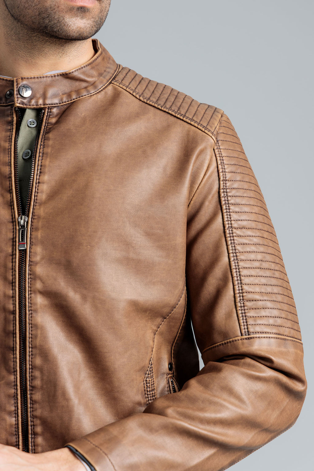 Men LEATHER Jacket - Brown Tint