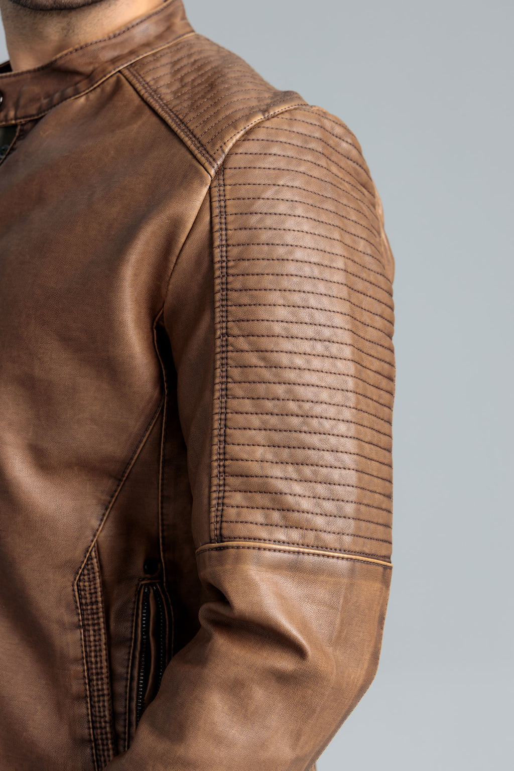 Men LEATHER Jacket - Brown Tint