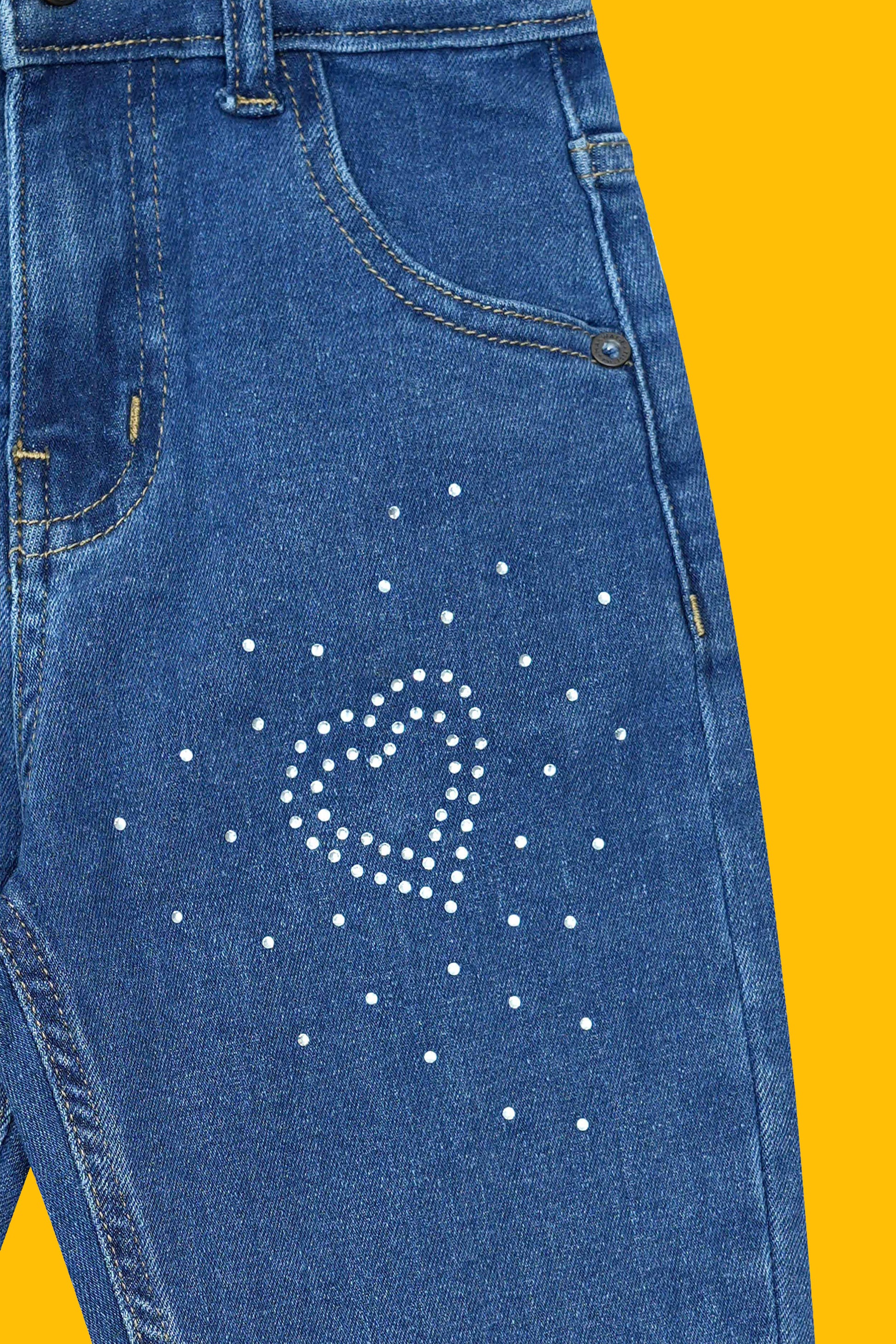 Girls Straight Fit Jeans - Dark Blue