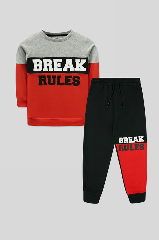 Little Boys’ Two-Piece Outfit - Grey & Black